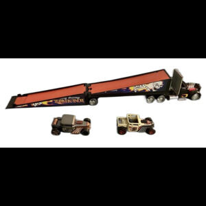 Hot Wheels Truckin' Transporter Bone Shaker Ramp 2 Random Bone Shaker Cars